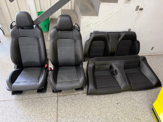 2018-2023 Ford Mustang GT Black Leather Convertible Front & Rear Seats