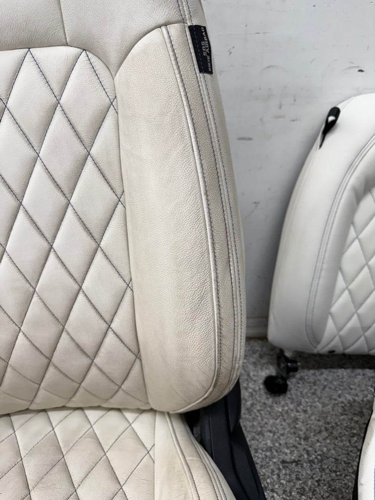 2018-2023 Ford Mustang GT White Aftermarket Leather Coupe Front Rear Power Seats