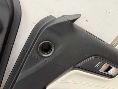 2018-2023 Mustang GT V6 EcoBoost LH RH White Leather Insert Door Panels Pair