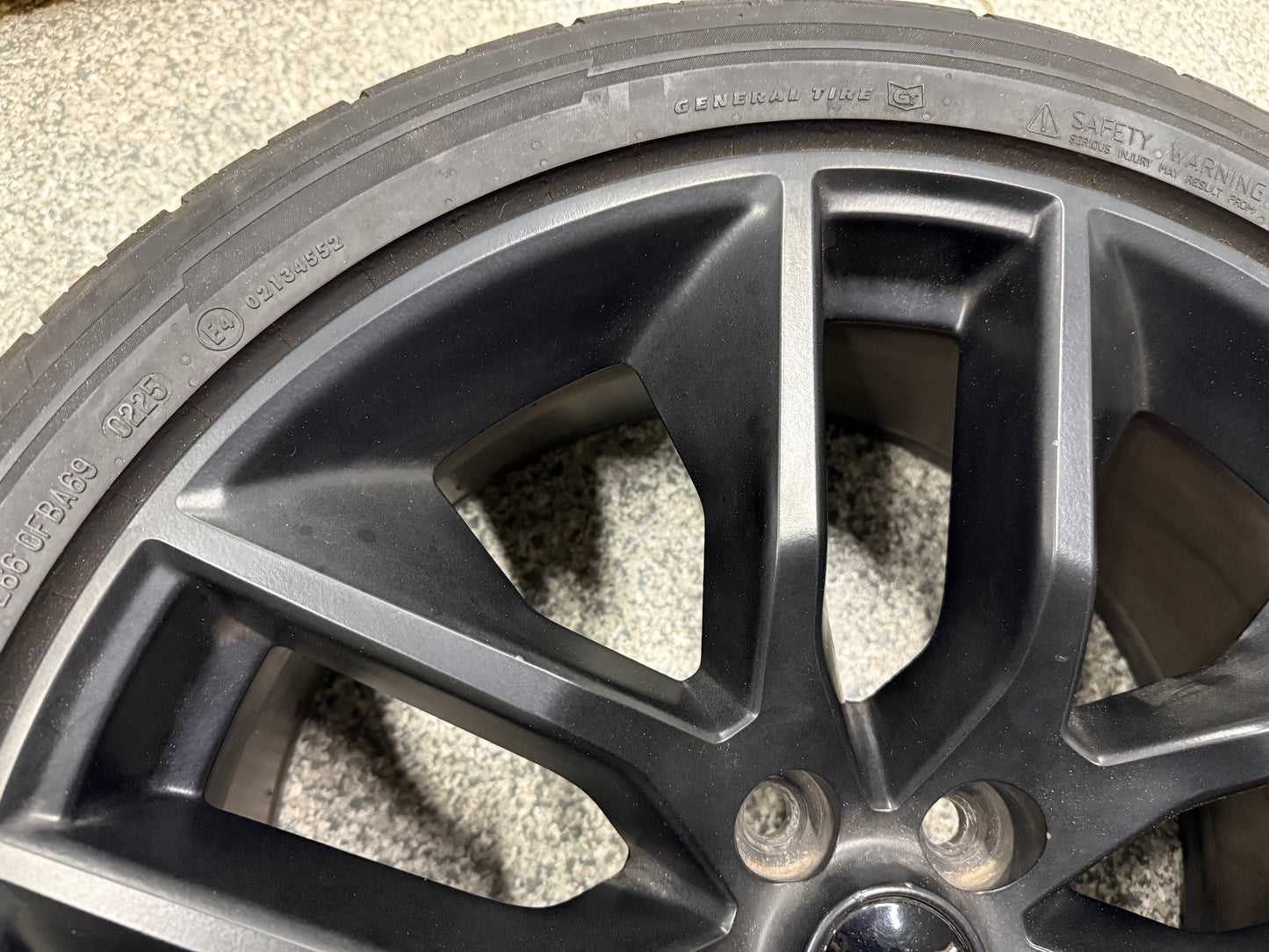 2015-2023 Ford Mustang GT Black Wheel Rim 20x9" General G Max 275/35/20