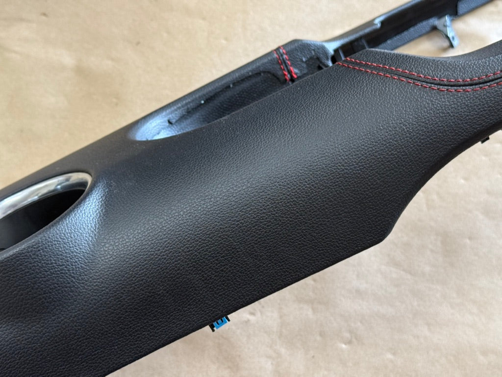 2018-2023 Mustang GT Center Console Top Interior Trim Pieces Leather Red Stitch