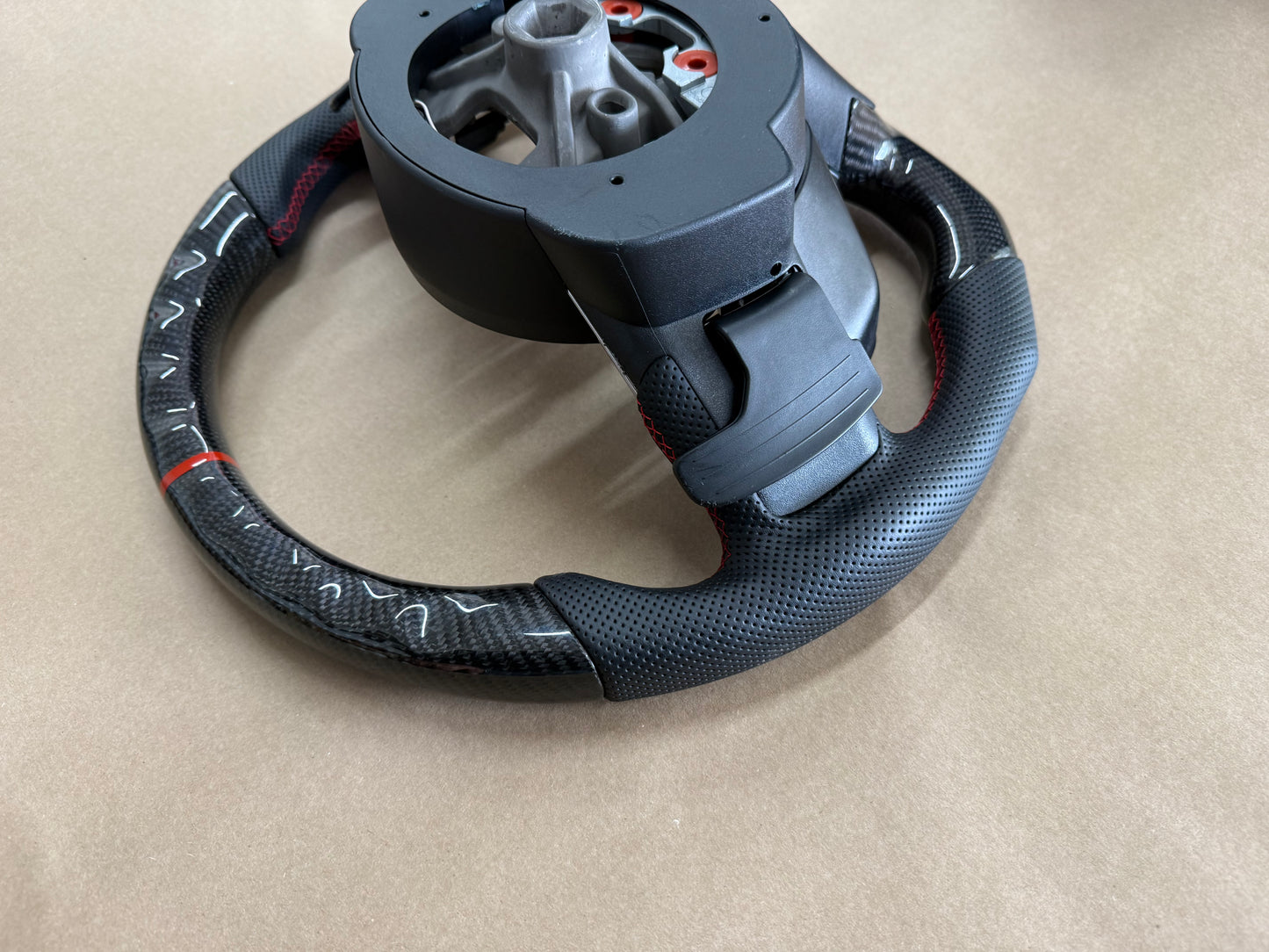 2018-2023 Ford Mustang GT Leather/Carbon Fiber Steering Wheel "Automatic"