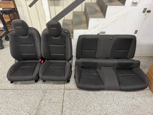 2010-2015 Chevy Camaro SS Black Cloth Seats Front & Rear Coupe