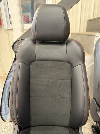 2018-2023 Ford Mustang GT/CS Leather/Suede Front Seats Black Heated/Cooled