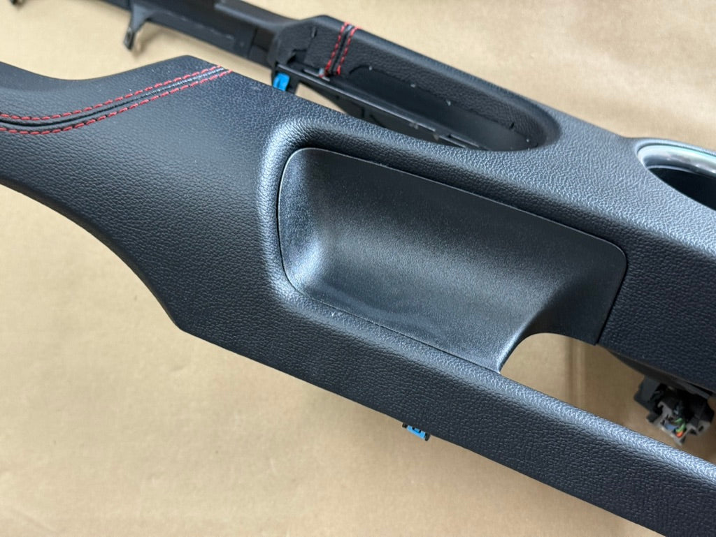 2018-2023 Mustang GT Center Console Top Interior Trim Pieces Leather Red Stitch