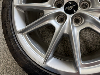 2015-2023 Ford Mustang GT Silver Wheel Rim 19"x8.5" Goodyear Assurance 255/40/19
