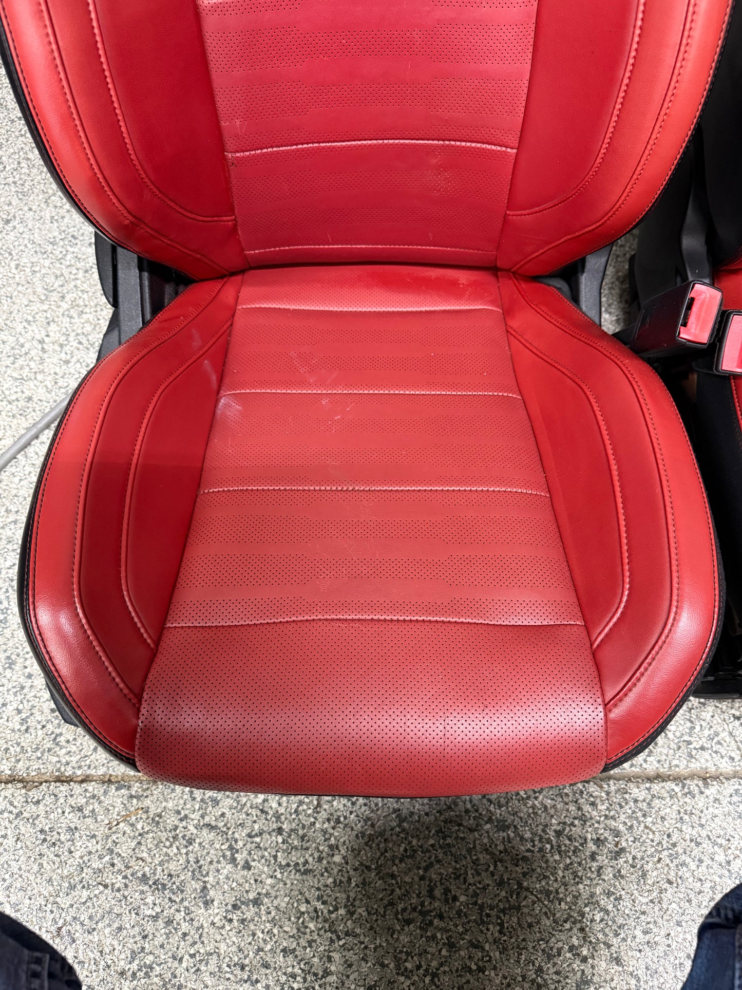 2015-2017 Ford Mustang GT Red/Black Leather Convertible Front & Rear Seats