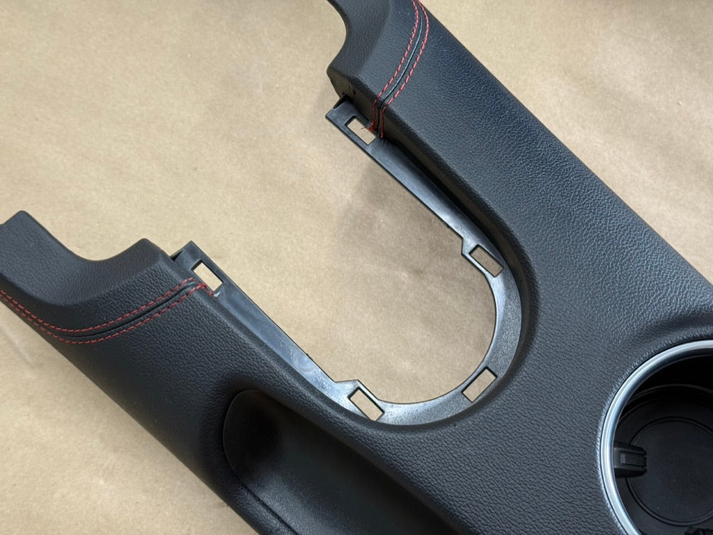 2018-2023 Mustang GT Center Console Top Interior Trim Pieces Leather Red Stitch