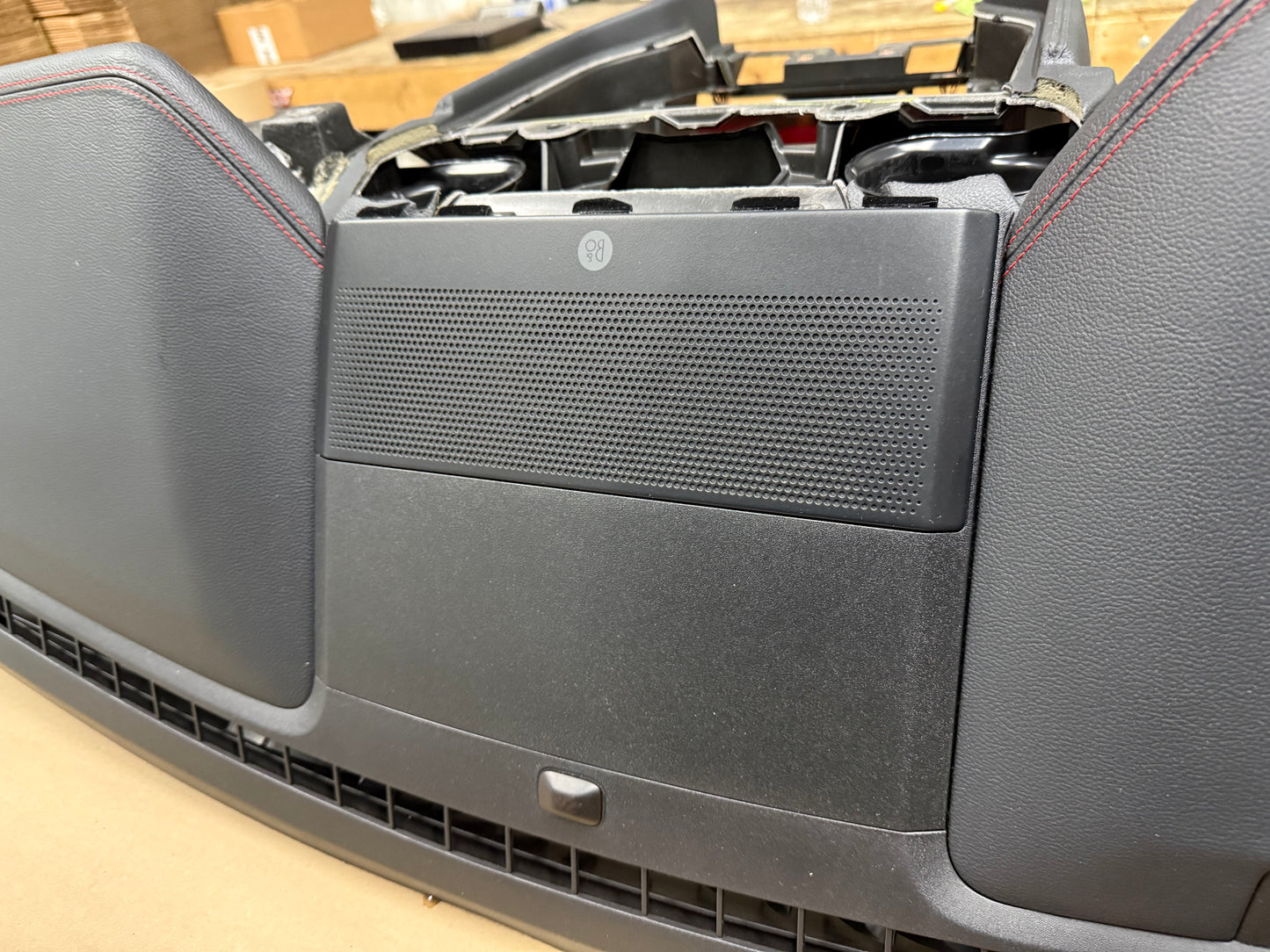 2018-2023 Ford Mustang GT 5.0 Leather Dash Pad Frame "Red Stitch"