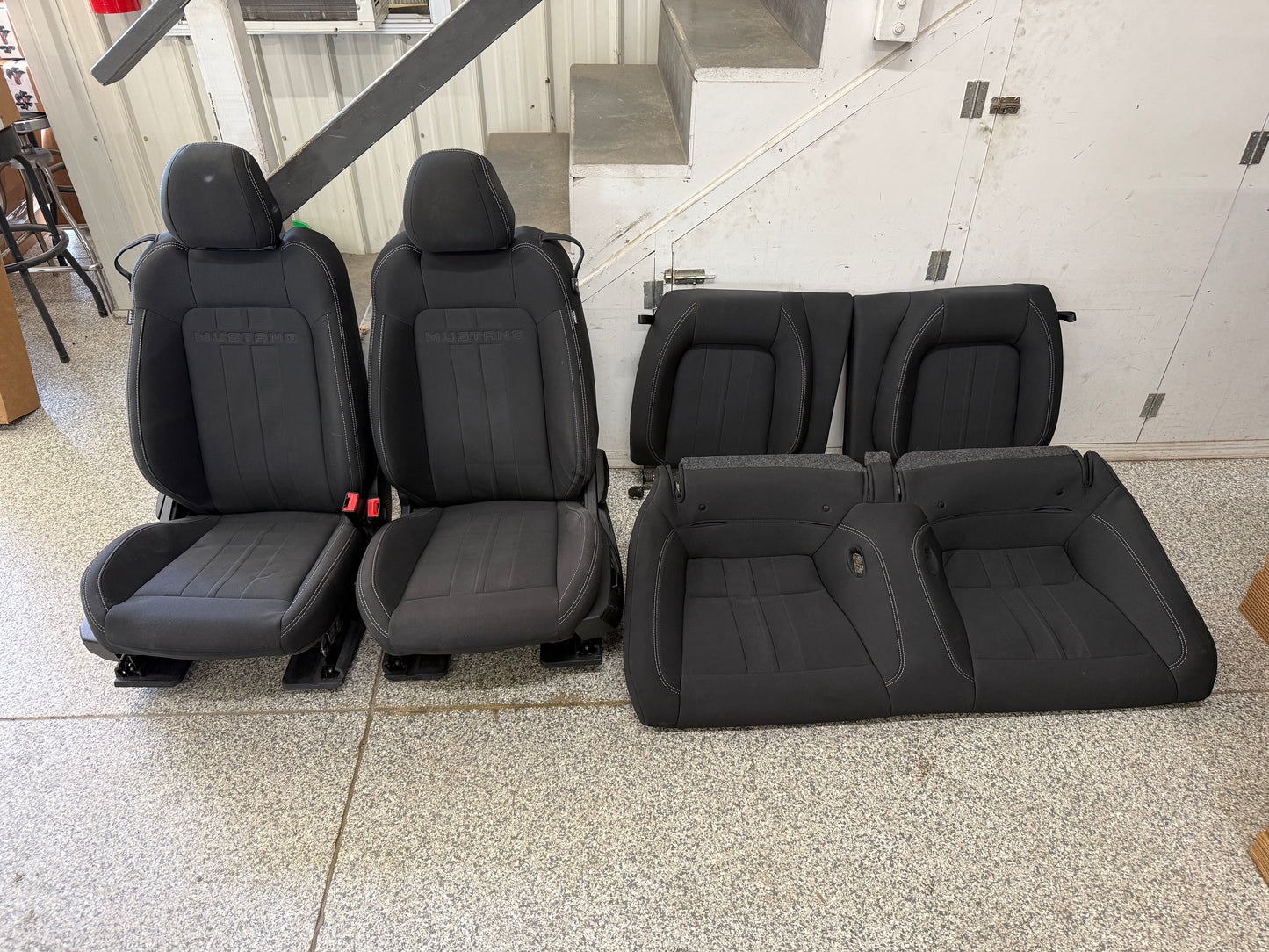 2018-2023 Ford Mustang GT Black Cloth Seats Coupe Front Rear Power Seats