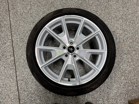 2015-2023 Ford Mustang GT Ice White Wheel Rim 19"x9" Pirelli Tire 255/40/R19