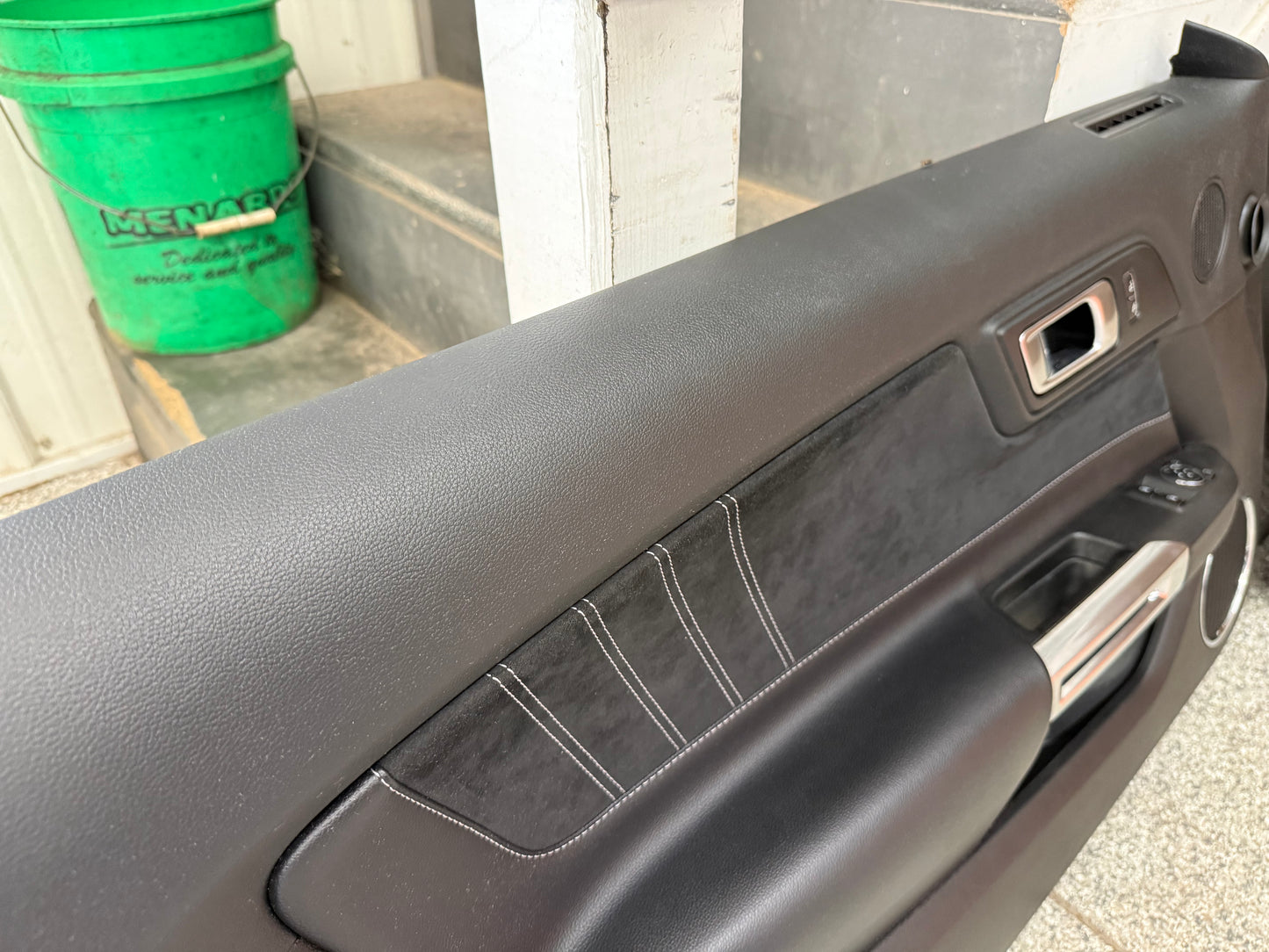 2018-2023 Ford Mustang LH RH Premium Leather/Suede Insert Door Panels Pair