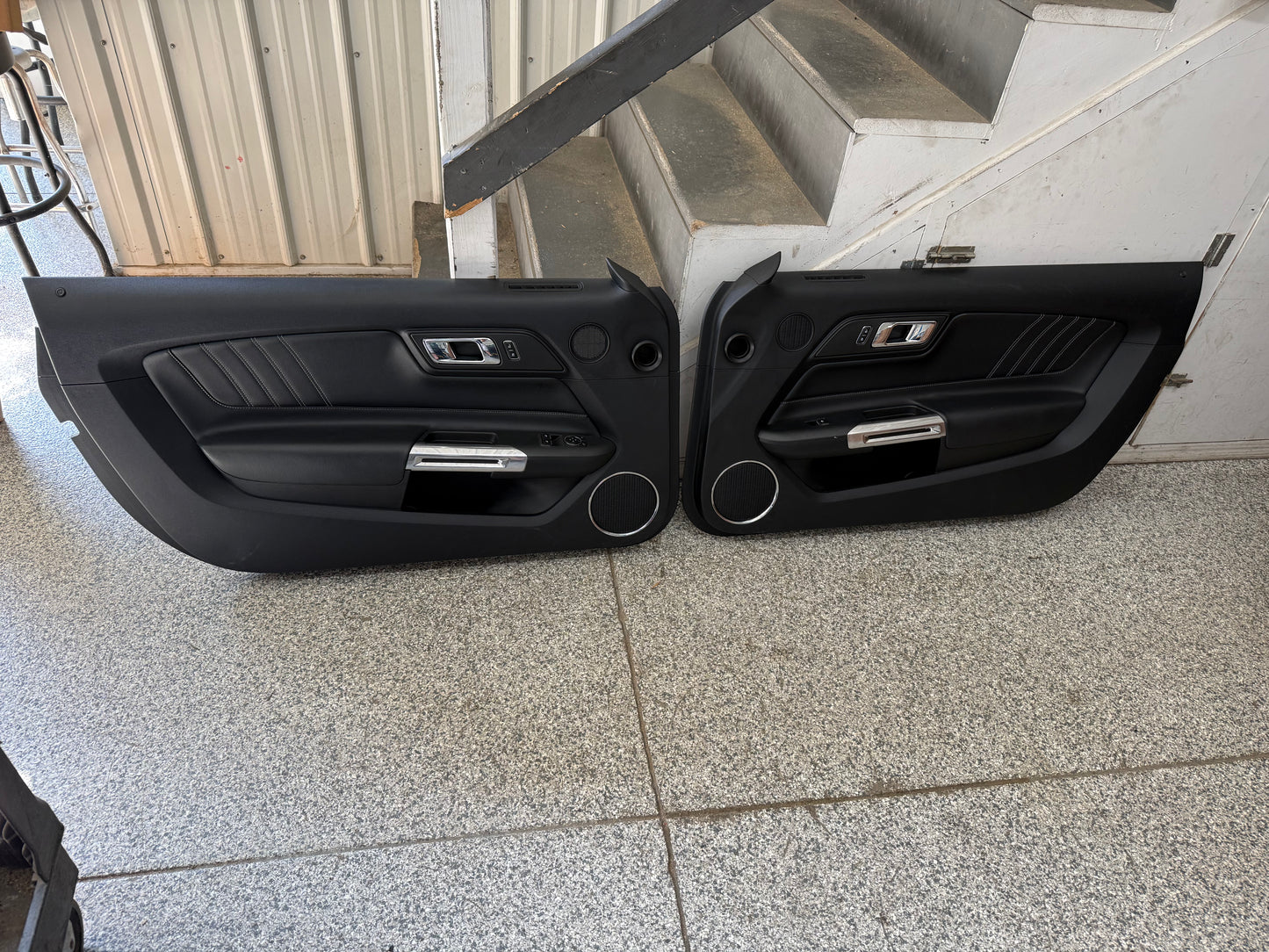 2015-2017 Ford Mustang GT V6 EcoBoost LH RH Leather Insert Door Panels Pair