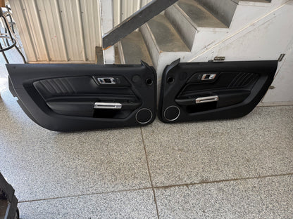 2015-2017 Ford Mustang GT V6 EcoBoost LH RH Leather Insert Door Panels Pair