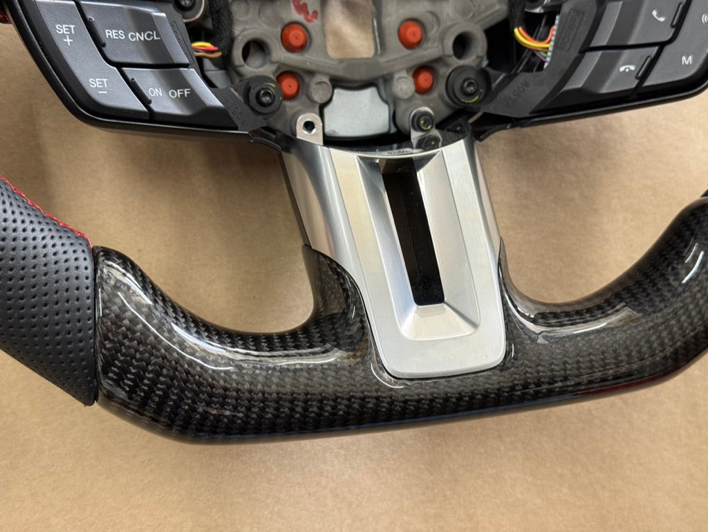 2018-2023 Ford Mustang GT Leather/Carbon Fiber Steering Wheel "Automatic"