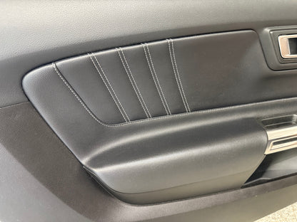 2018-2023 Ford Mustang GT LH Driver Leather Insert Door Panel Grey Stitching