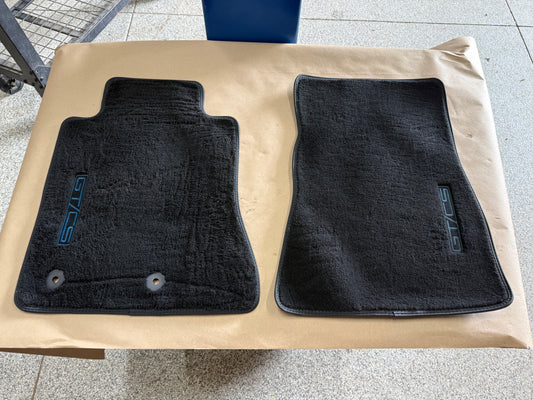 2024-2026 Ford Mustang GT/CS Front Floor Mats Carpet "Blue Stitch"