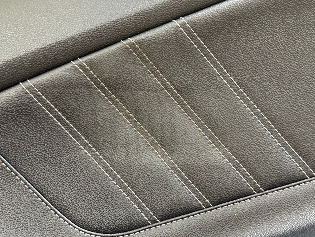2018-2023 Ford Mustang GT LH Driver Leather Insert Door Panel Grey Stitching