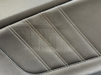 2018-2023 Ford Mustang GT LH Driver Leather Insert Door Panel Grey Stitching
