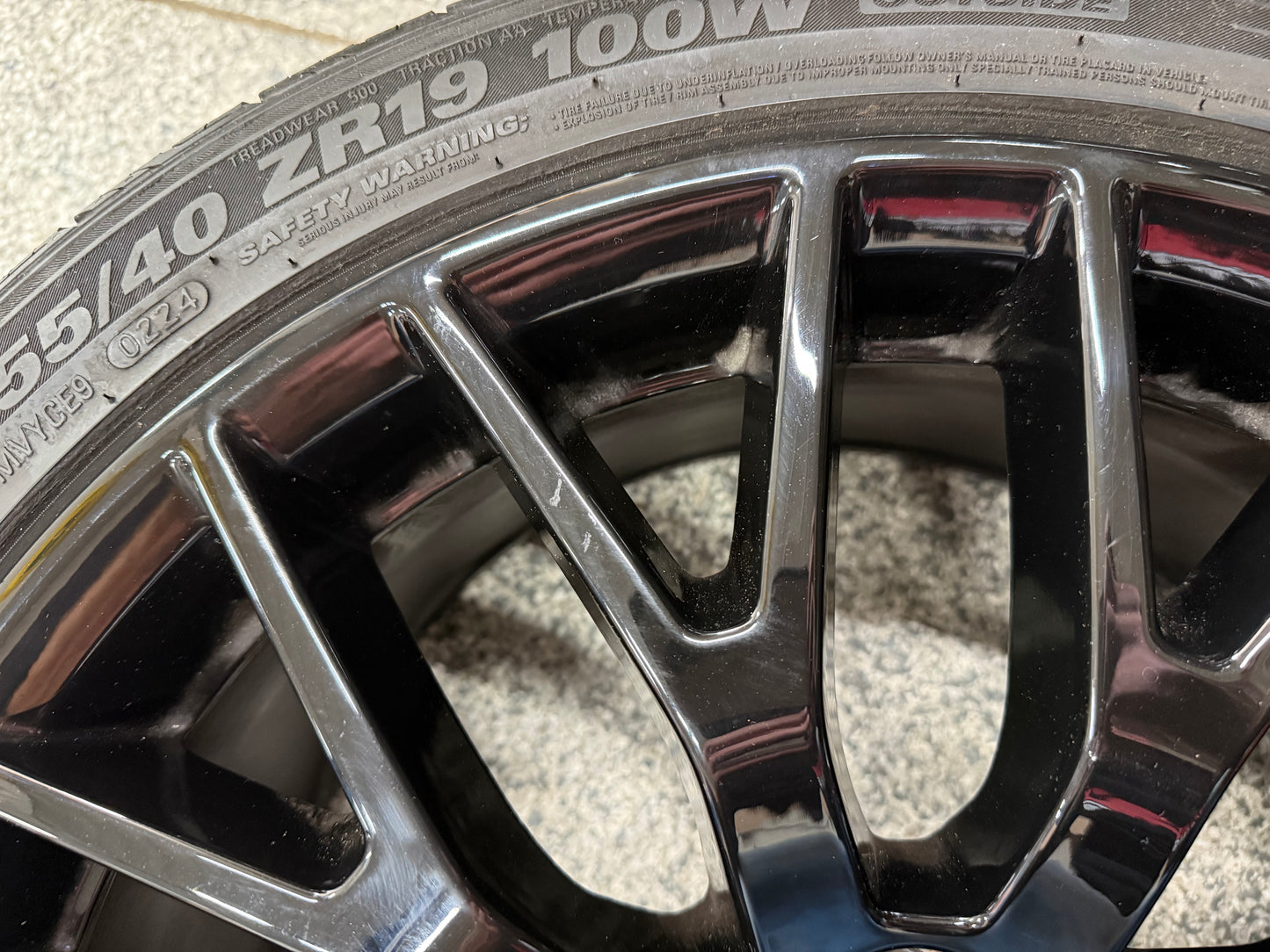 2015-2023 Mustang GT 5.0 19x9" Wheel Rim PP1 Front 255/40/19 Kumho