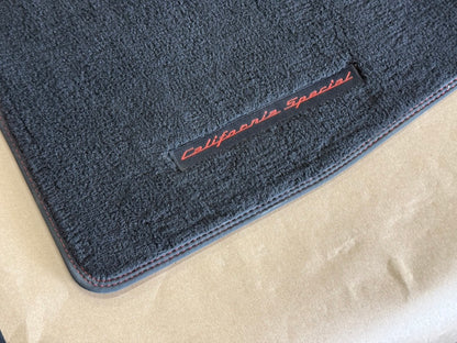 2015-2023 Ford Mustang GT/CS Black Front Floor Mats Carpet "Red Stitch"