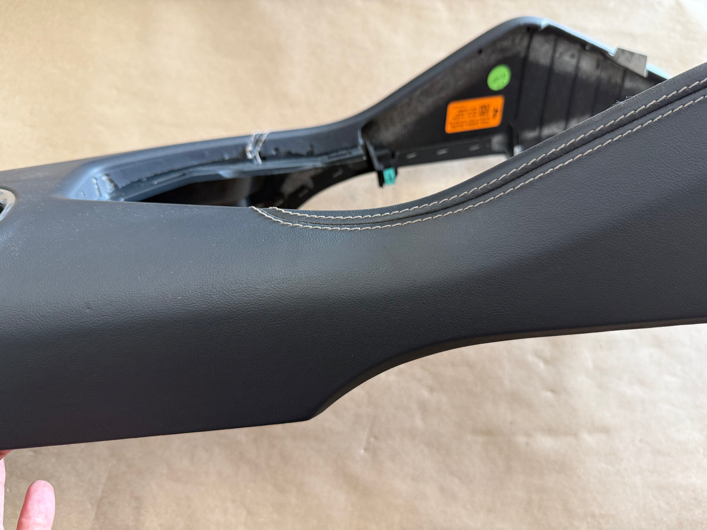 2024-2026 Ford Mustang Center Console Top Leather Wrapped Plastic Knee Pads