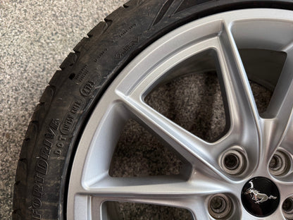 2015-2023 Ford Mustang GT Silver Wheel Rim 19"x8.5" Goodyear Assurance 255/40/19