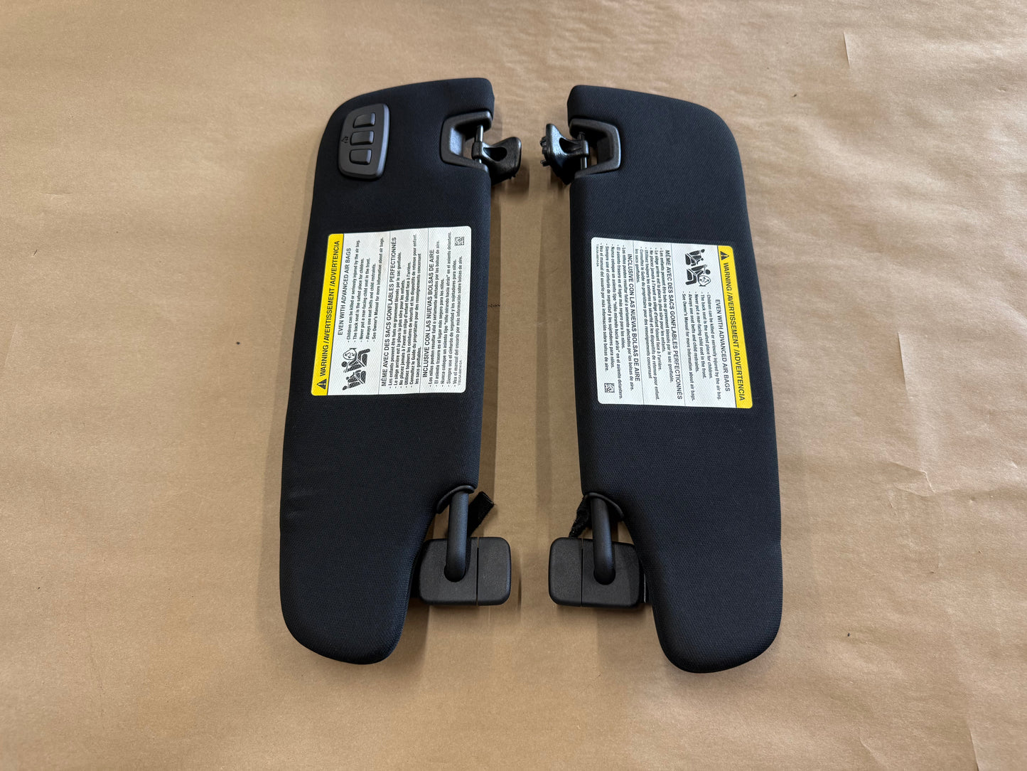 2015-2023 Ford Mustang Coupe Sun Visors Pair "Home Link"