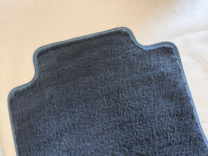 2015-2023 Ford Mustang Black Front Floor Mats Carpet "Blue Stitch"