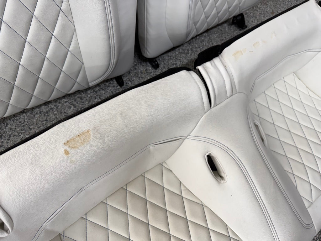 2018-2023 Ford Mustang GT White Aftermarket Leather Coupe Front Rear Power Seats