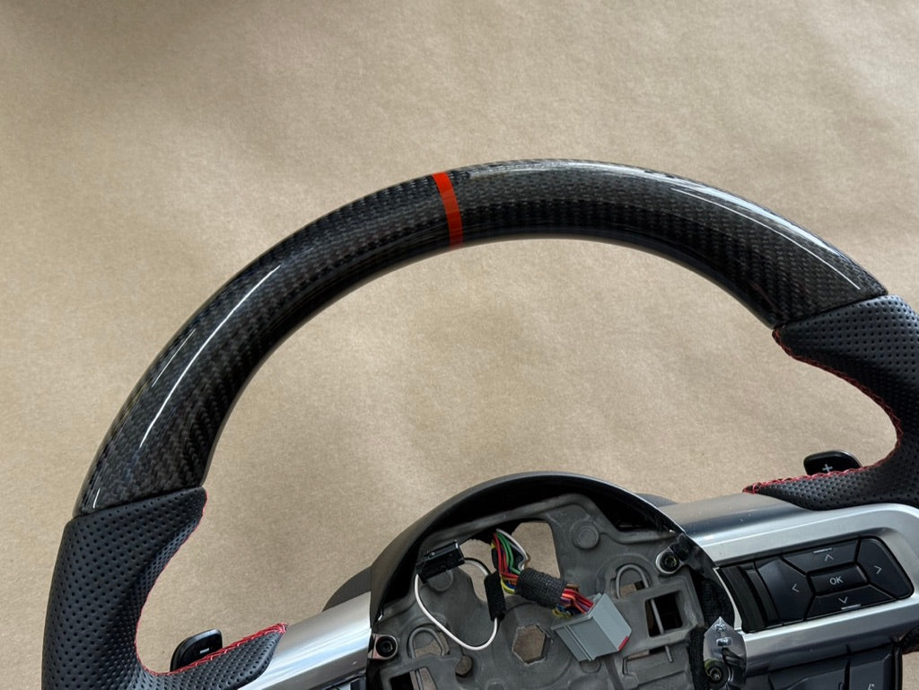 2018-2023 Ford Mustang GT Leather/Carbon Fiber Steering Wheel "Automatic"