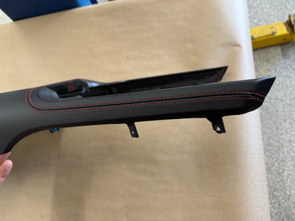 2018-2023 Mustang GT Center Console Top Interior Trim Pieces Leather Red Stitch