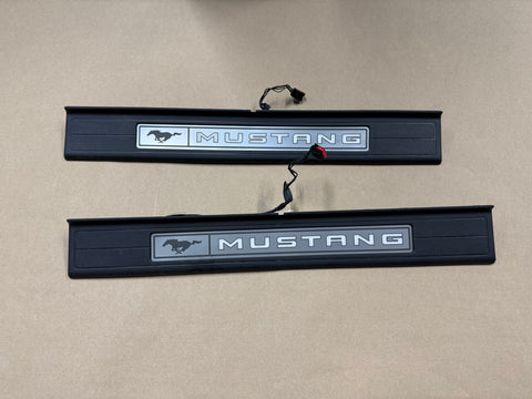 2015-2023 Ford Mustang "My Color" Scuff Plates Interior Trim Black