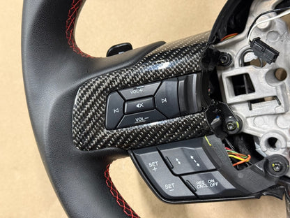 2018-2023 Ford Mustang GT Leather/Carbon Fiber Steering Wheel "Automatic"