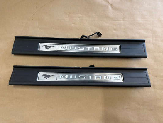 2015-2023 Ford Mustang "My Color" Sill/Scuff Plates Interior Trim Black