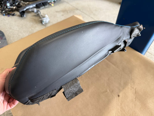 2018-2023 Ford Mustang LH Driver Side Front Lower Leather Seat Cover Blue Stitch