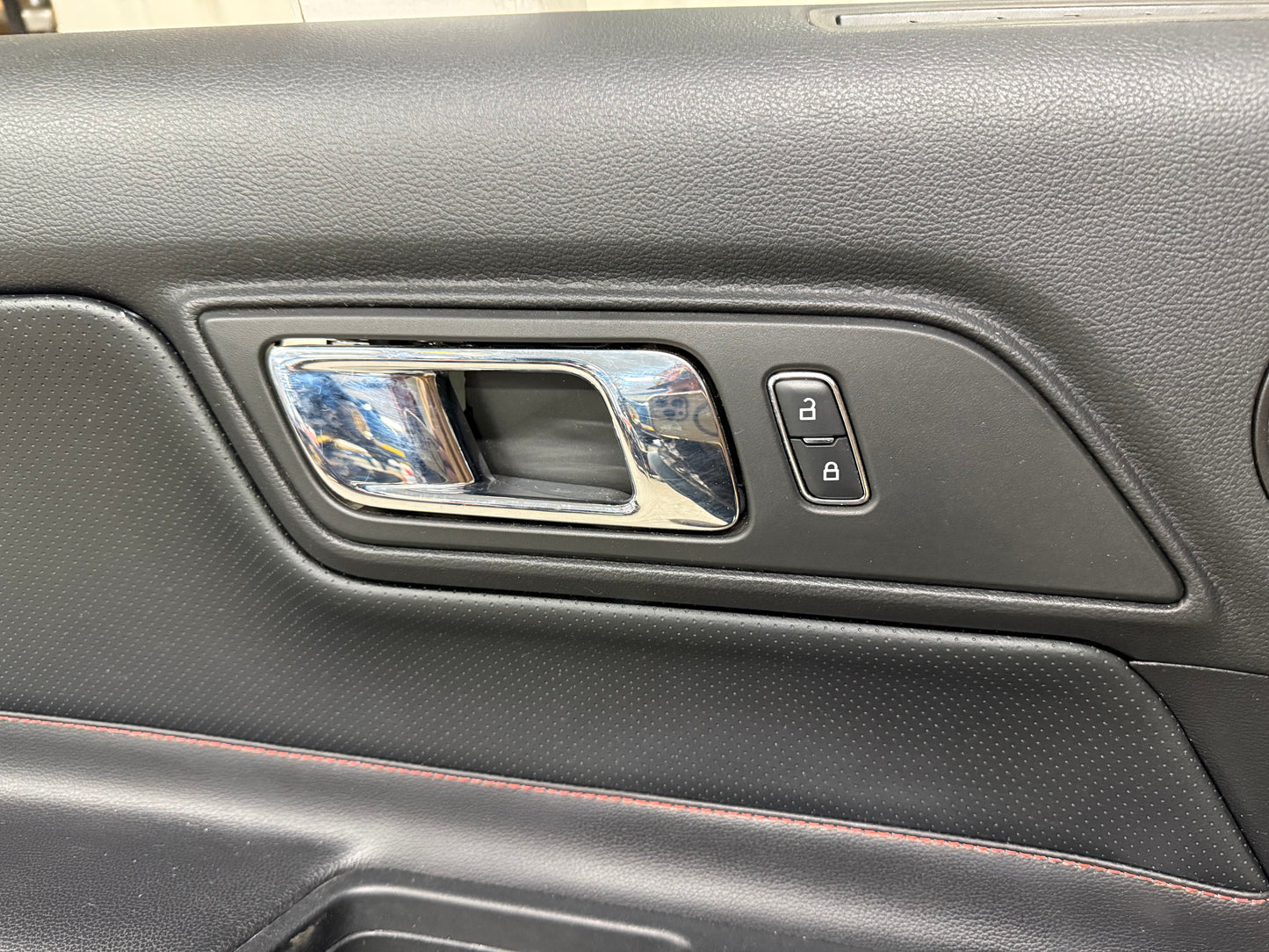 2015-2017 Ford Mustang GT V6 EcoBoost LH RH Leather Insert Door Panels Pair