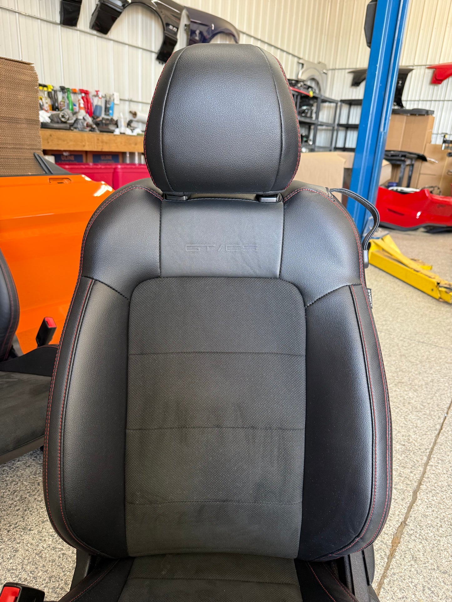 2018-2023 Ford Mustang GT California Special Front Rear Seats Black Red Stitch