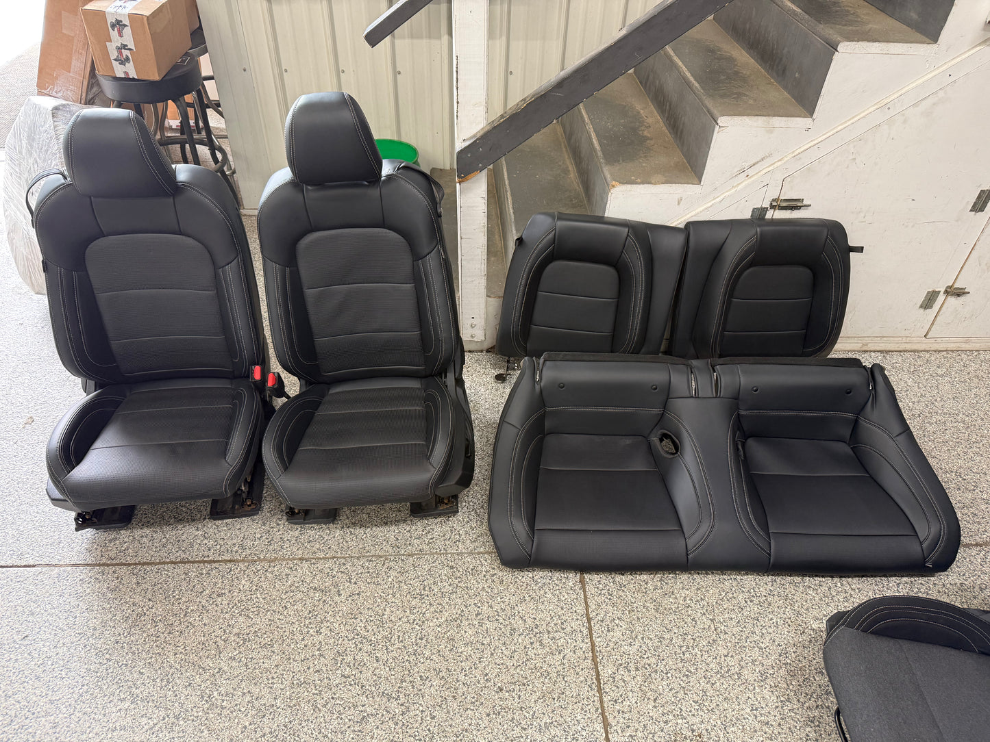 2024-2026 Ford Mustang GT Black Leather Coupe Front & Rear Seats