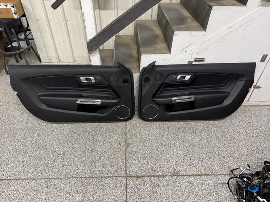 2018-2023 Mustang GT V6 EcoBoost LH RH Premium Leather Insert Door Panels Pair