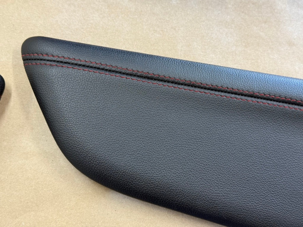 2018-2023 Mustang GT Center Console Top Interior Trim Pieces Leather Red Stitch