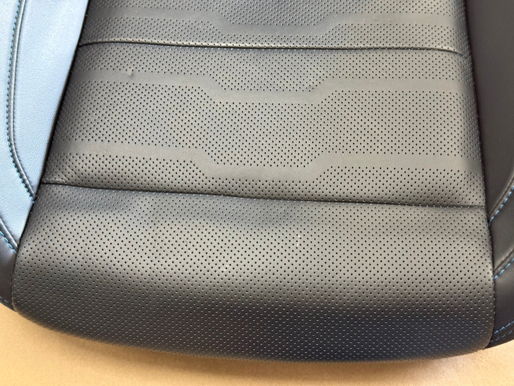2018-2023 Ford Mustang RH Passenger Side Front Lower Leather Seat Cover "Blue Stitch"