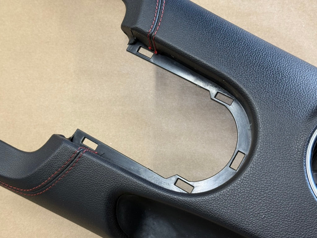 2018-2023 Mustang GT Center Console Top Interior Trim Pieces Leather Red Stitch