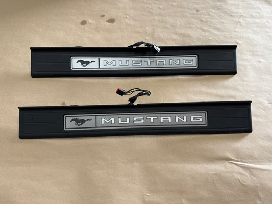2015-2023 Ford Mustang "My Color" Sill/Scuff Plates Interior Trim Black