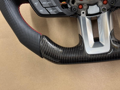 2018-2023 Ford Mustang GT Leather/Carbon Fiber Steering Wheel "Automatic"