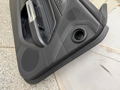 2024-2026 Ford Mustang GT LH Driver Leather Insert Door Panel Grey Stitching