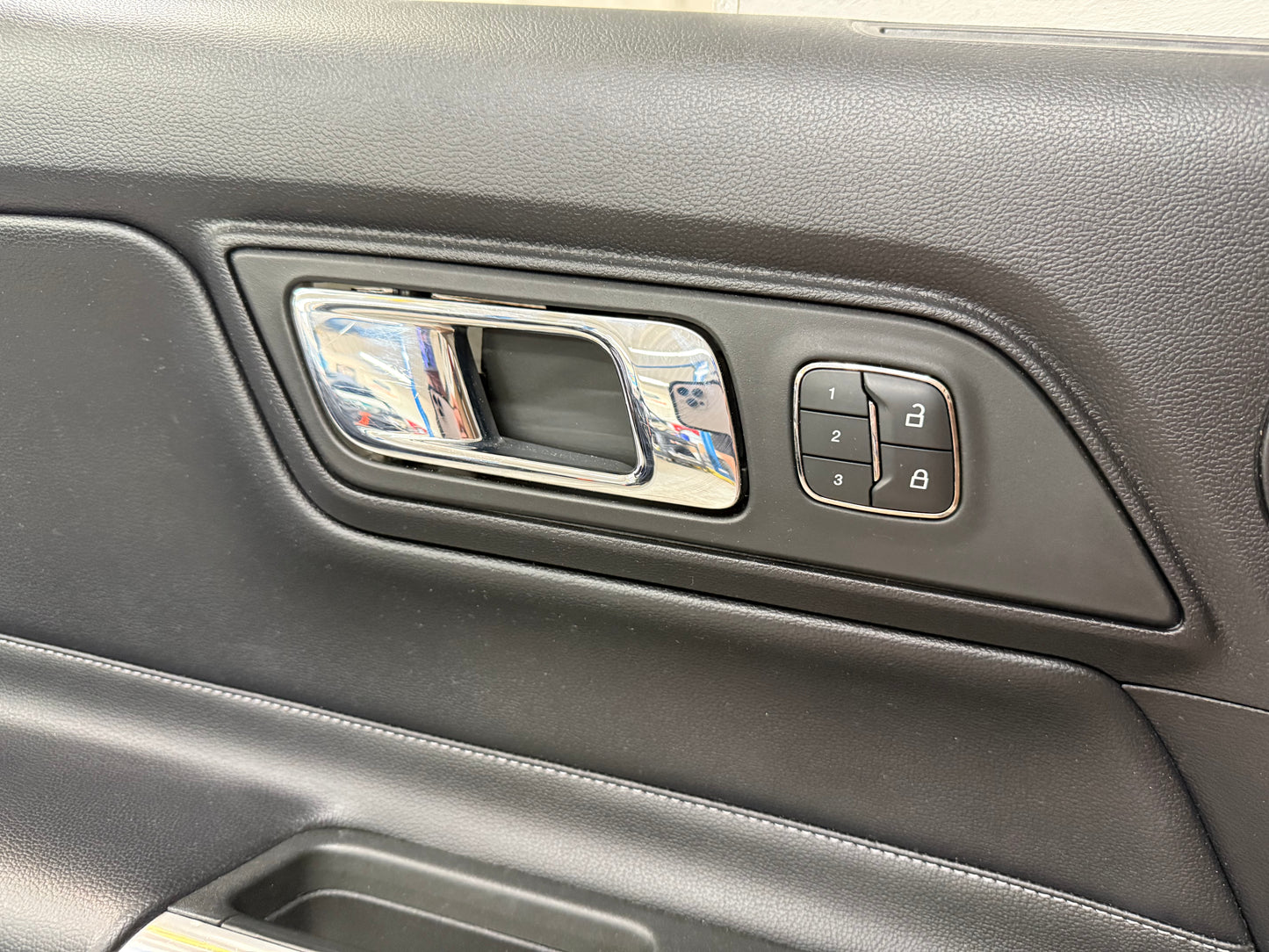 2015-2017 Ford Mustang GT V6 EcoBoost LH RH Leather Insert Door Panels Pair