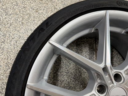 2015-2026 Mustang Niche Prodigy 5 20x9" Silver Wheel/Tire 275/30/20 Continental