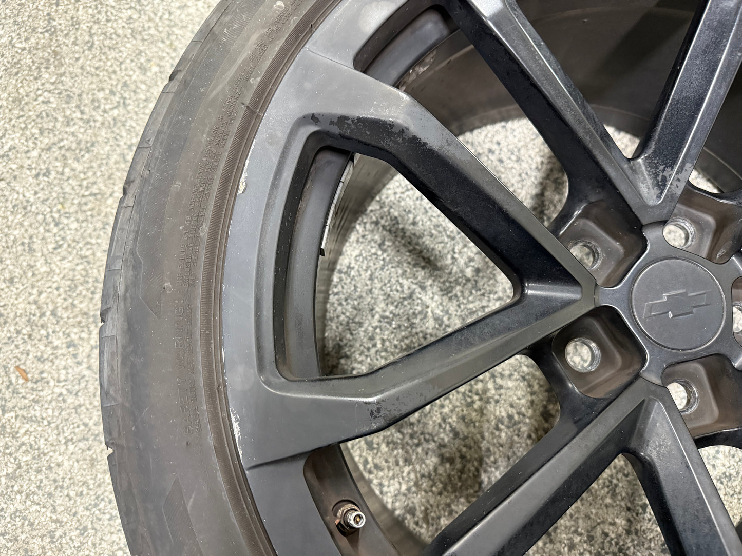 2012-2015 Chevrolet Camaro ZL1 20x11" Black Wheel Rim Tire Firestone 305/35/20