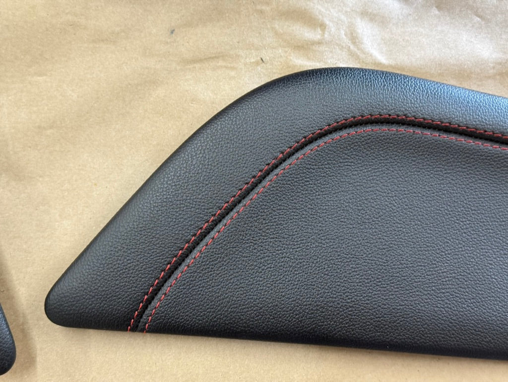 2018-2023 Mustang GT Center Console Top Interior Trim Pieces Leather Red Stitch